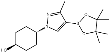 trans-4-(3-Methyl-4-(4,4,5,5-tetramethyl-1,3,2-dioxaborolan-2-yl)-1H-pyrazol-1-yl)cyclohexanol Structural