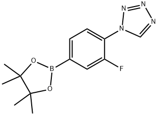 1-[2-Fluoro-4-(4,4,5,5-tetramethyl-1,3,2-dioxaborolan-2-yl)phenyl]-1H-tetrazole Structural