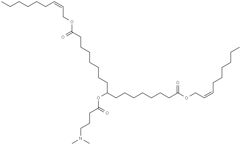 Heptadecanedioic acid, 9-[4-(dimethylamino)-1-oxobutoxy]-, 1,17-di-(2Z)-2-nonen-1-yl ester Structural