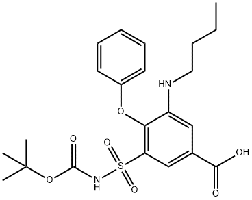 Benzoic acid, 3-(butylamino)-5-[[[(1,1-dimethylethoxy)carbonyl]amino]sulfonyl]-4-phenoxy- Structural