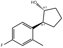 trans-2-(4-Fluoro-2-methylphenyl)cyclopentanol Structural