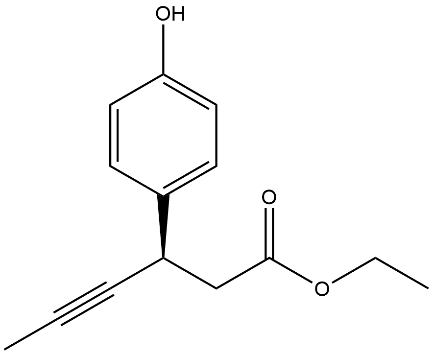 Benzenepropanoic acid, 4-hydroxy-β-1-propyn-1-yl-, ethyl ester, (βR)- Structural