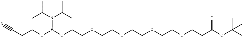 t-Butyloxycarbonyll-PEG5-1-O-(b-cyanoethyl-N,N-diisopropyl)phosphoramidite Structural
