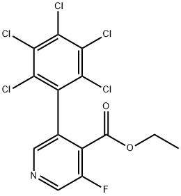 Ethyl 3-fluoro-5-(perchlorophenyl)isonicotinate Structural