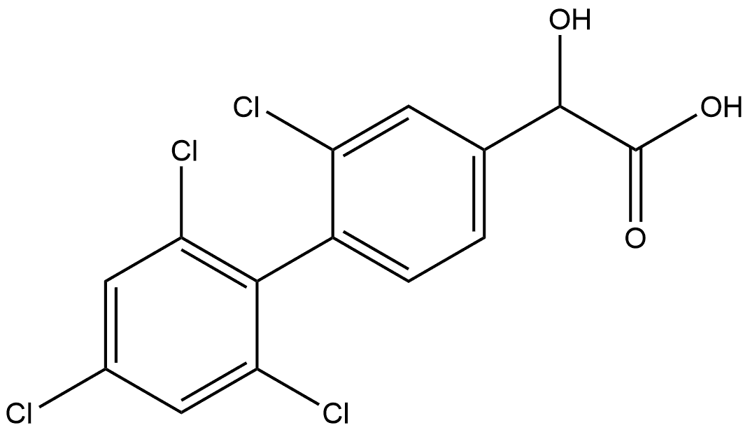 Hydroxy-(2,2',4',6'-tetrachlorobiphenyl-4-yl)-acetic acid Structural