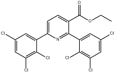 Ethyl 2,6-bis(2,3,5-trichlorophenyl)nicotinate Structural