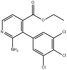 Ethyl 2-amino-3-(3,4,5-trichlorophenyl)isonicotinate Structural