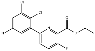 Ethyl 3-fluoro-6-(2,3,5-trichlorophenyl)picolinate Structural