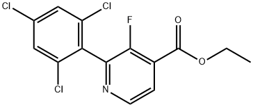Ethyl 3-fluoro-2-(2,4,6-trichlorophenyl)isonicotinate Structural