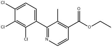 Ethyl 3-methyl-2-(2,3,4-trichlorophenyl)isonicotinate Structural