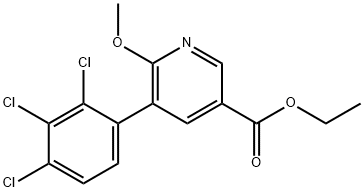 Ethyl 6-methoxy-5-(2,3,4-trichlorophenyl)nicotinate Structural