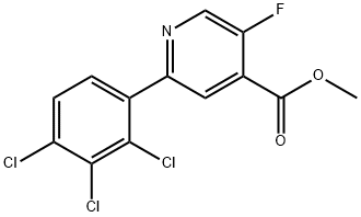 Methyl 5-fluoro-2-(2,3,4-trichlorophenyl)isonicotinate Structural