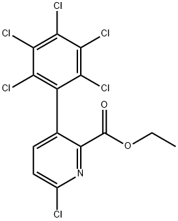 Ethyl 6-chloro-3-(perchlorophenyl)picolinate Structural