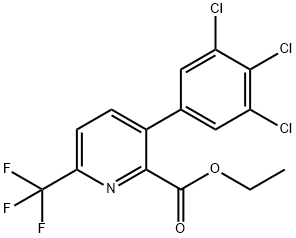 Ethyl 3-(3,4,5-trichlorophenyl)-6-(trifluoromethyl)picolinate Structural