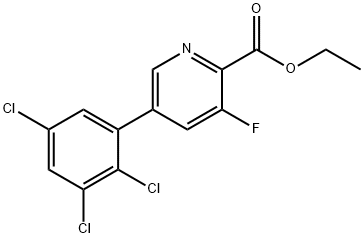 Ethyl 3-fluoro-5-(2,3,5-trichlorophenyl)picolinate Structural