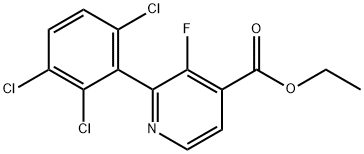 Ethyl 3-fluoro-2-(2,3,6-trichlorophenyl)isonicotinate Structural