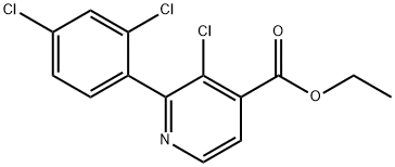 Ethyl 3-chloro-2-(2,4-dichlorophenyl)isonicotinate Structural