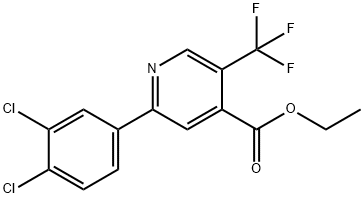 Ethyl 2-(3,4-dichlorophenyl)-5-(trifluoromethyl)isonicotinate Structural
