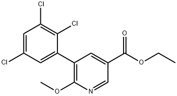 Ethyl 6-methoxy-5-(2,3,5-trichlorophenyl)nicotinate Structural