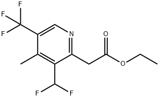 Ethyl 3-(difluoromethyl)-4-methyl-5-(trifluoromethyl)pyridine-2-acetate Structural