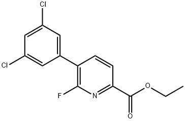 Ethyl 5-(3,5-dichlorophenyl)-6-fluoropicolinate Structural