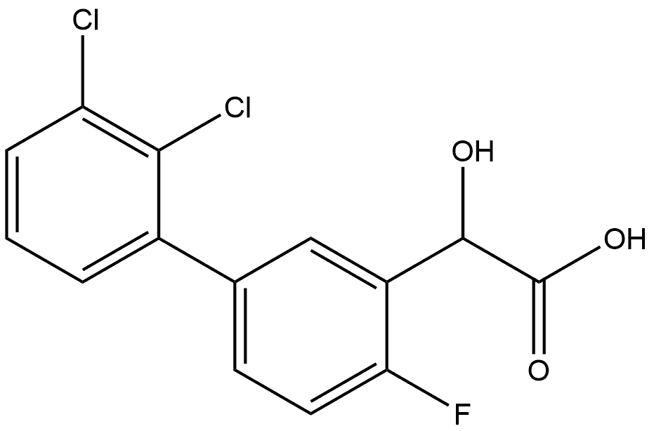 Hydroxy-(2',3'-dichloro-4-fluoro-biphenyl-3-yl)-acetic acid Structural