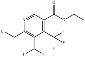 Ethyl 2-(chloromethyl)-3-(difluoromethyl)-4-(trifluoromethyl)pyridine-5-carboxylate Structural