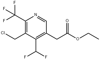 Ethyl 3-(chloromethyl)-4-(difluoromethyl)-2-(trifluoromethyl)pyridine-5-acetate Structural