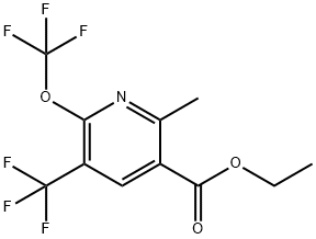 Ethyl 2-methyl-6-(trifluoromethoxy)-5-(trifluoromethyl)pyridine-3-carboxylate Structural