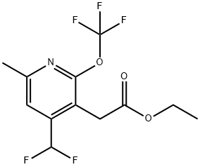 Ethyl 4-(difluoromethyl)-6-methyl-2-(trifluoromethoxy)pyridine-3-acetate Structural
