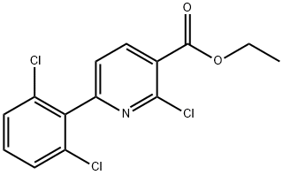 Ethyl 2-chloro-6-(2,6-dichlorophenyl)nicotinate Structural
