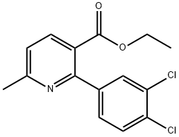 Ethyl 2-(3,4-dichlorophenyl)-6-methylnicotinate Structural