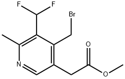 Methyl 4-(bromomethyl)-3-(difluoromethyl)-2-methylpyridine-5-acetate Structural