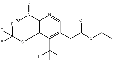 Ethyl 2-nitro-3-(trifluoromethoxy)-4-(trifluoromethyl)pyridine-5-acetate Structural