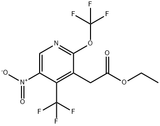 Ethyl 5-nitro-2-(trifluoromethoxy)-4-(trifluoromethyl)pyridine-3-acetate Structural