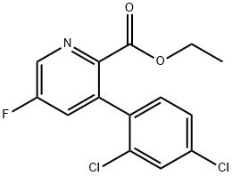 Ethyl 3-(2,4-dichlorophenyl)-5-fluoropicolinate Structural