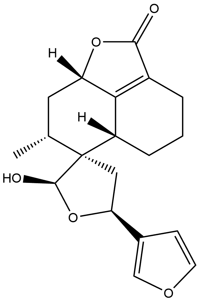 Spiro[furan-3(2H),6'-[6H]naphtho[1,8-bc]furan]-2'(4'H)-one, 5-(3-furanyl)-3',4,5,5',5'a,7',8',8'a-octahydro-2-hydroxy-7'-methyl-, [5'aS-[5'aα,6'β(2S*,5R*),7'β,8'aα]]- (9CI) Structural