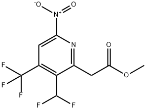 Methyl 3-(difluoromethyl)-6-nitro-4-(trifluoromethyl)pyridine-2-acetate Structural