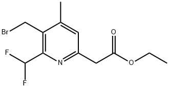 Ethyl 3-(bromomethyl)-2-(difluoromethyl)-4-methylpyridine-6-acetate Structural