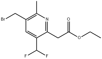 Ethyl 3-(bromomethyl)-5-(difluoromethyl)-2-methylpyridine-6-acetate Structural