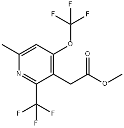 Methyl 6-methyl-4-(trifluoromethoxy)-2-(trifluoromethyl)pyridine-3-acetate Structural