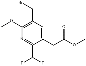 Methyl 3-(bromomethyl)-6-(difluoromethyl)-2-methoxypyridine-5-acetate Structural