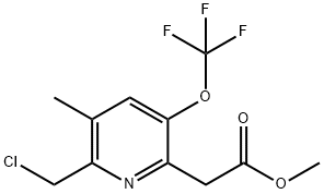 Methyl 2-(chloromethyl)-3-methyl-5-(trifluoromethoxy)pyridine-6-acetate Structural