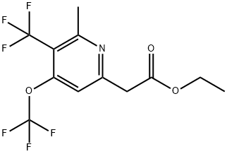 Ethyl 2-methyl-4-(trifluoromethoxy)-3-(trifluoromethyl)pyridine-6-acetate Structural
