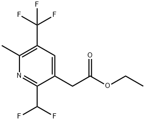 Ethyl 2-(difluoromethyl)-6-methyl-5-(trifluoromethyl)pyridine-3-acetate Structural