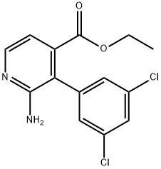 Ethyl 2-amino-3-(3,5-dichlorophenyl)isonicotinate Structural