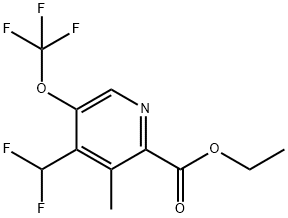 Ethyl 4-(difluoromethyl)-3-methyl-5-(trifluoromethoxy)pyridine-2-carboxylate Structural