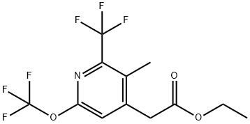Ethyl 3-methyl-6-(trifluoromethoxy)-2-(trifluoromethyl)pyridine-4-acetate Structural