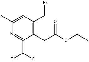 Ethyl 4-(bromomethyl)-2-(difluoromethyl)-6-methylpyridine-3-acetate Structural