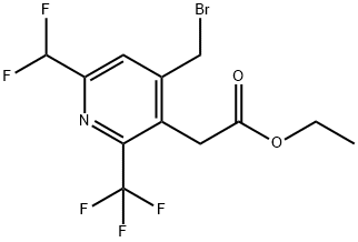 Ethyl 4-(bromomethyl)-6-(difluoromethyl)-2-(trifluoromethyl)pyridine-3-acetate Structural